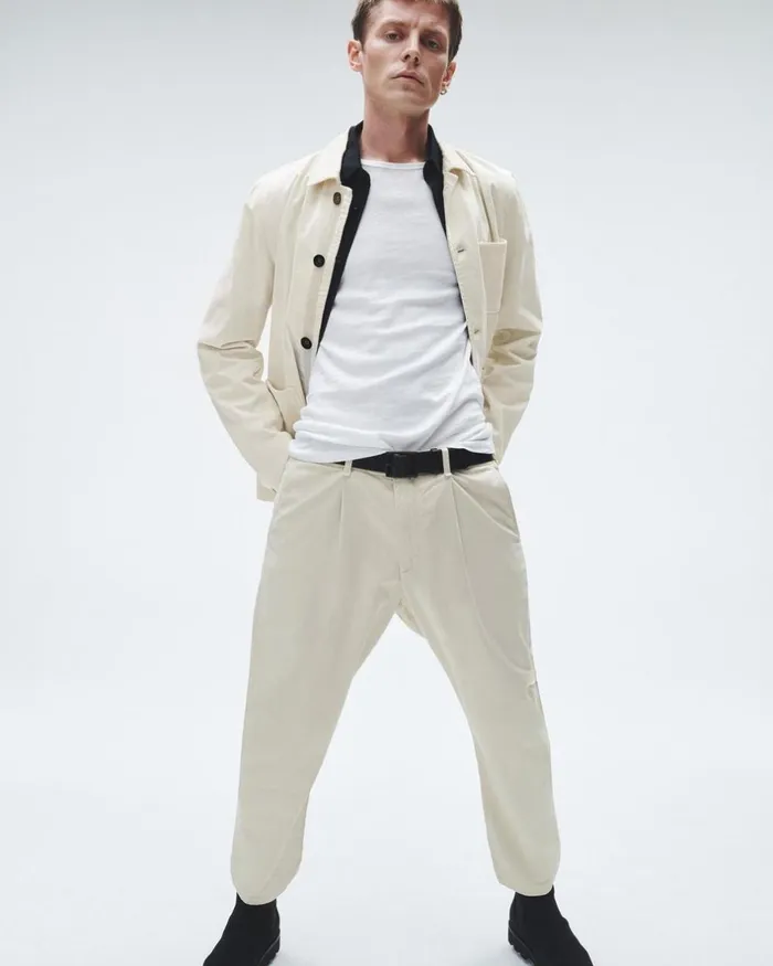 Men Pants Rag 038 Bone Pleated Cotton Chino Turtledove