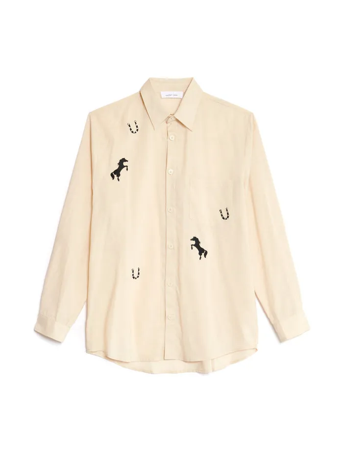 Men Penny Applique Shirt Vintage Cream Sister Jane Shirts