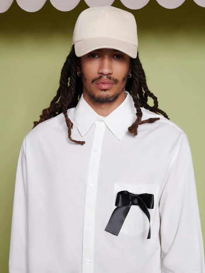Men Penny Bow Pocket Shirt Snow White Sister Jane Shirts