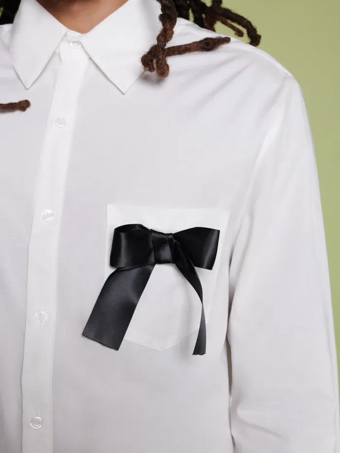 Men Penny Bow Pocket Shirt Snow White Sister Jane Shirts