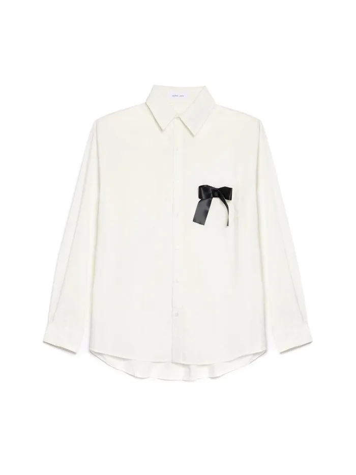 Men Penny Bow Pocket Shirt Snow White Sister Jane Shirts