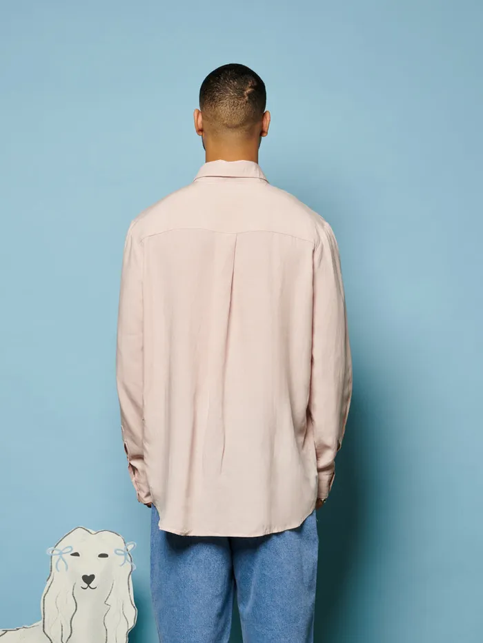 Men Penny Embroidered Bow Shirt Dusty Pink Sister Jane Shirts