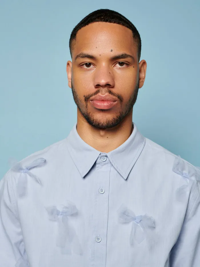Men Penny Tulle Bow Shirt Pale Blue Sister Jane Shirts