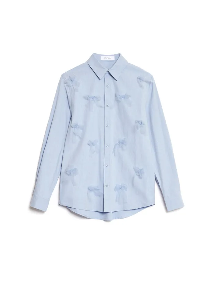 Men Penny Tulle Bow Shirt Pale Blue Sister Jane Shirts