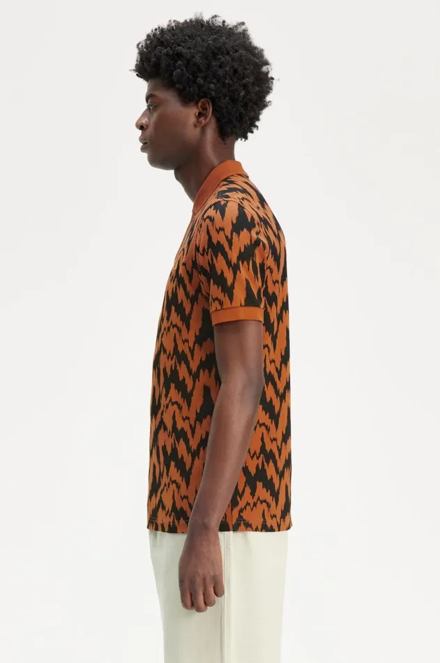 Men Polo Shirts Fred Perry Animal Print Polo Shirt Marmalade