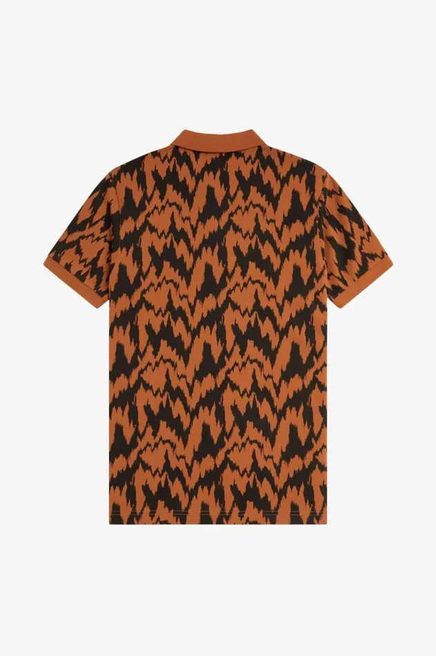 Men Polo Shirts Fred Perry Animal Print Polo Shirt Marmalade