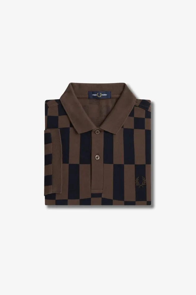 Men Polo Shirts Fred Perry Chequerboard Print Fred Perry Shirt Carrington Bricknavy