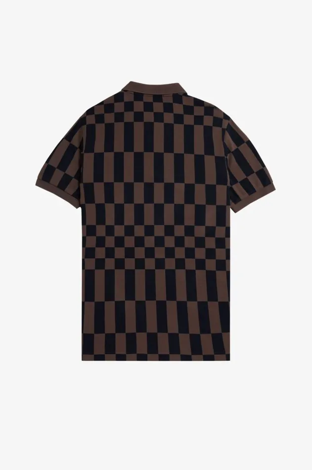 Men Polo Shirts Fred Perry Chequerboard Print Fred Perry Shirt Carrington Bricknavy