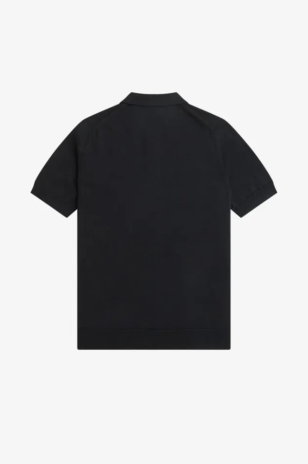 Men Polo Shirts Fred Perry Classic Knitted Shirt Black
