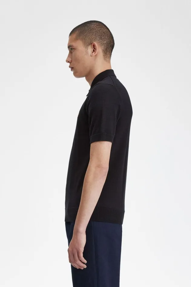 Men Polo Shirts Fred Perry Classic Knitted Shirt Navy