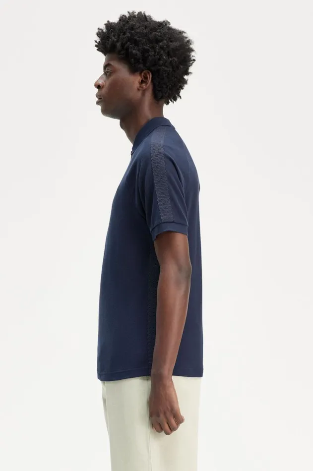Men Polo Shirts Fred Perry Honeycomb Taped Polo Shirt Dark Carbon