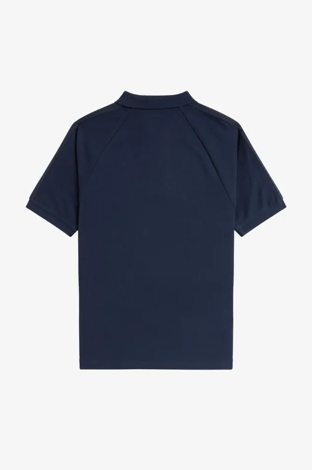 Men Polo Shirts Fred Perry Honeycomb Taped Polo Shirt Dark Carbon