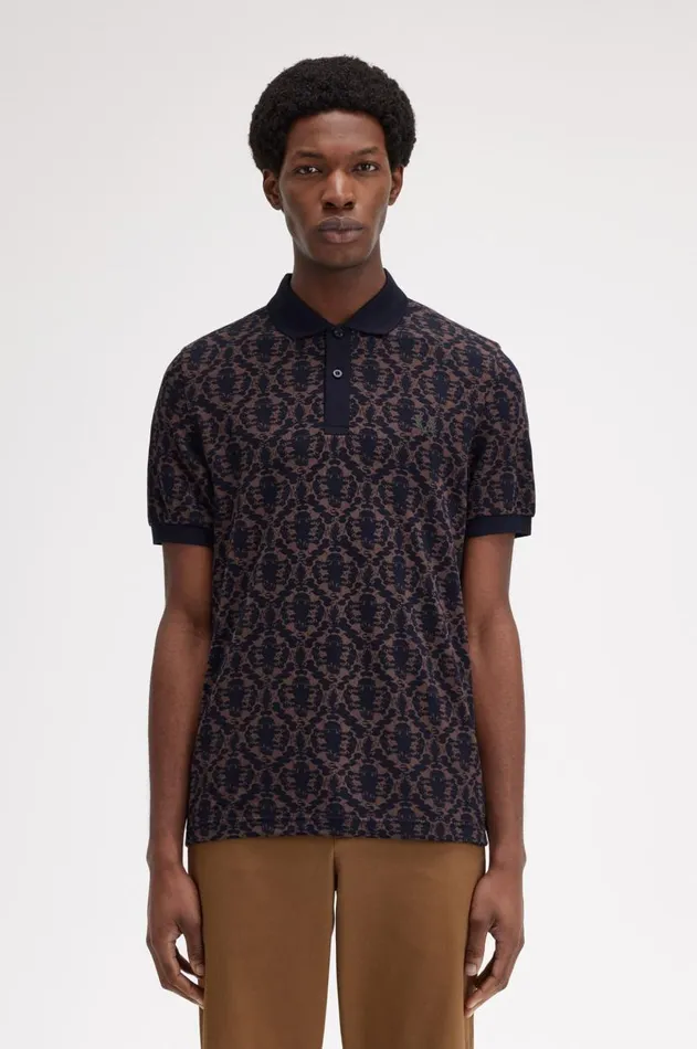 Men Polo Shirts Fred Perry Ink Blot Print Fred Perry Shirt Carrington Bricknavy