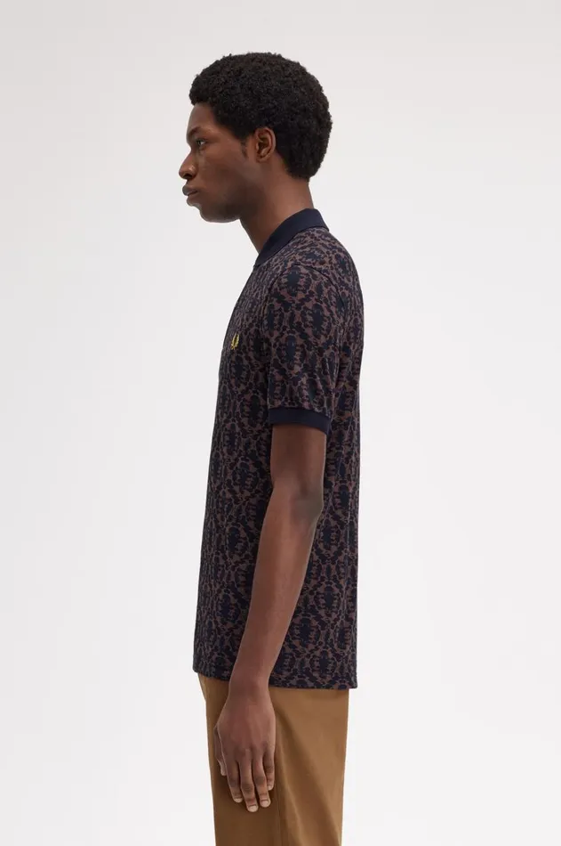 Men Polo Shirts Fred Perry Ink Blot Print Fred Perry Shirt Carrington Bricknavy