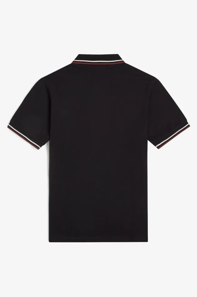 Men Polo Shirts Fred Perry M12 Blackecruoxblood