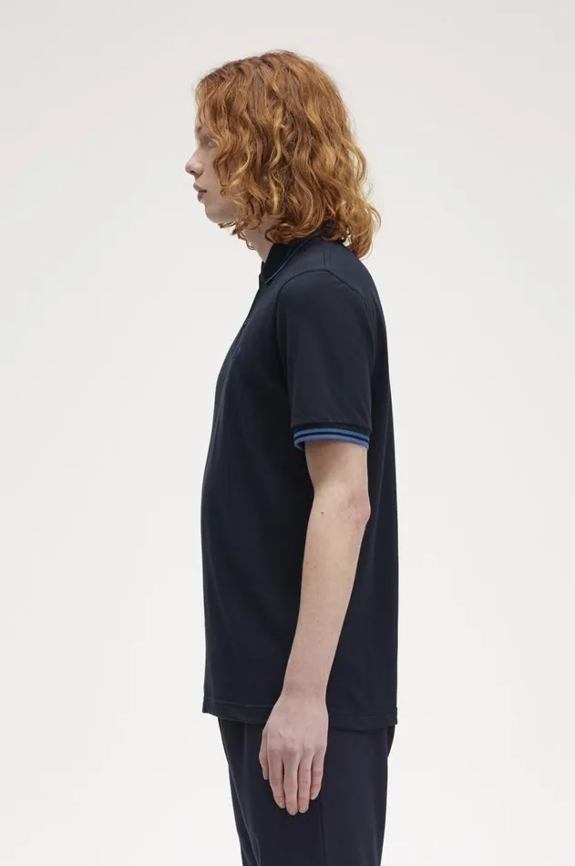 Men Polo Shirts Fred Perry M12 Navyrunaway Bay Oceanmidnight Blue