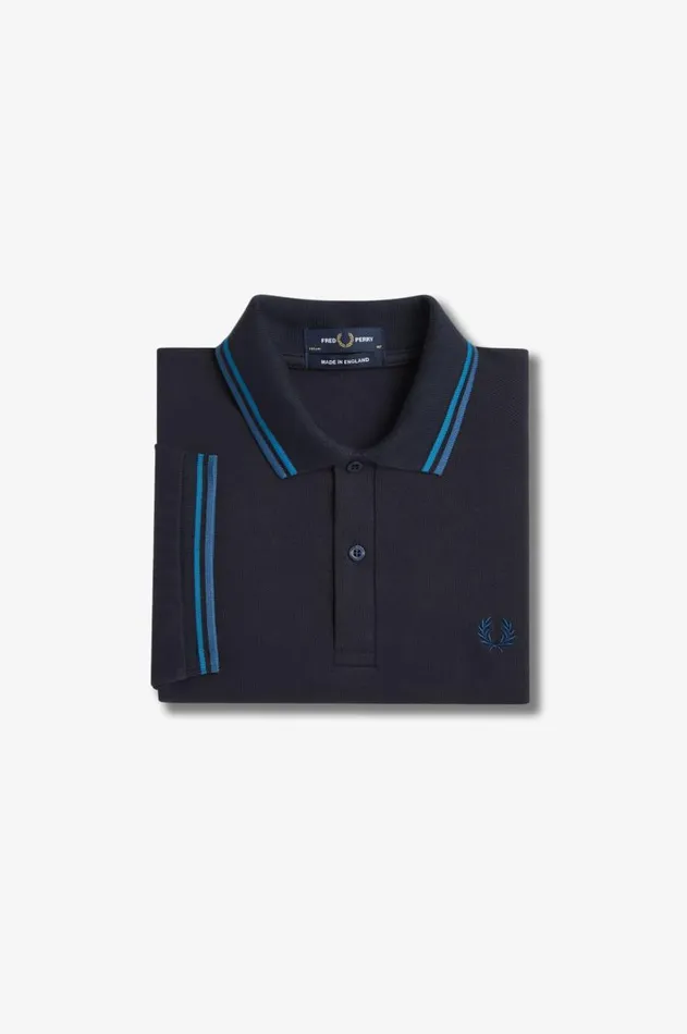 Men Polo Shirts Fred Perry M12 Navyrunaway Bay Oceanmidnight Blue
