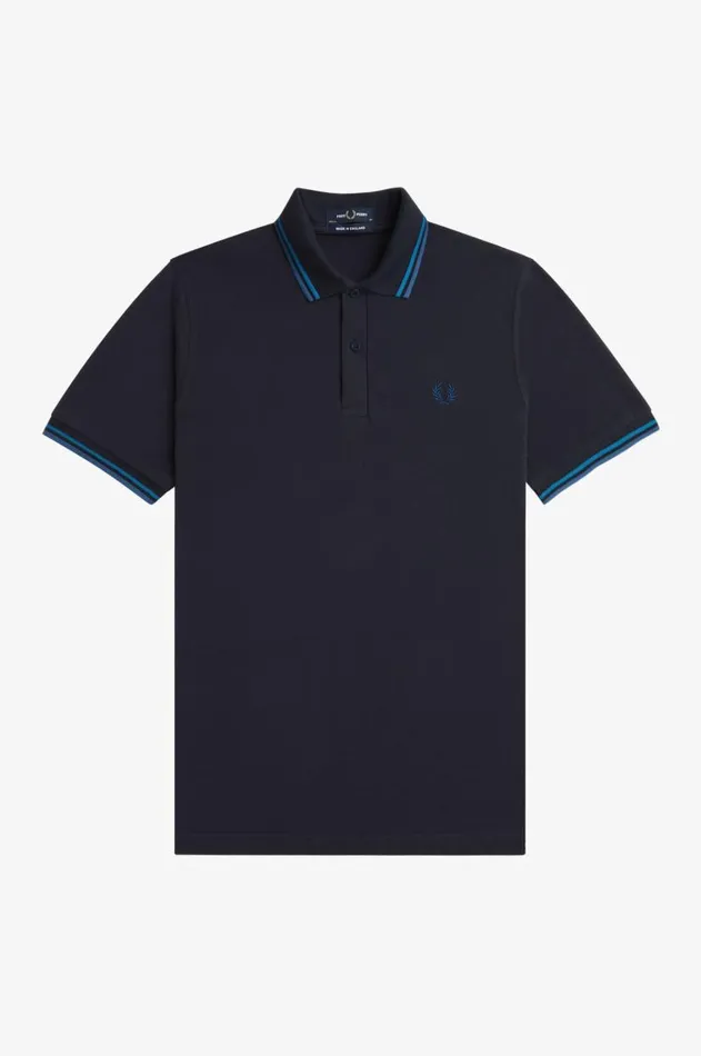 Men Polo Shirts Fred Perry M12 Navyrunaway Bay Oceanmidnight Blue