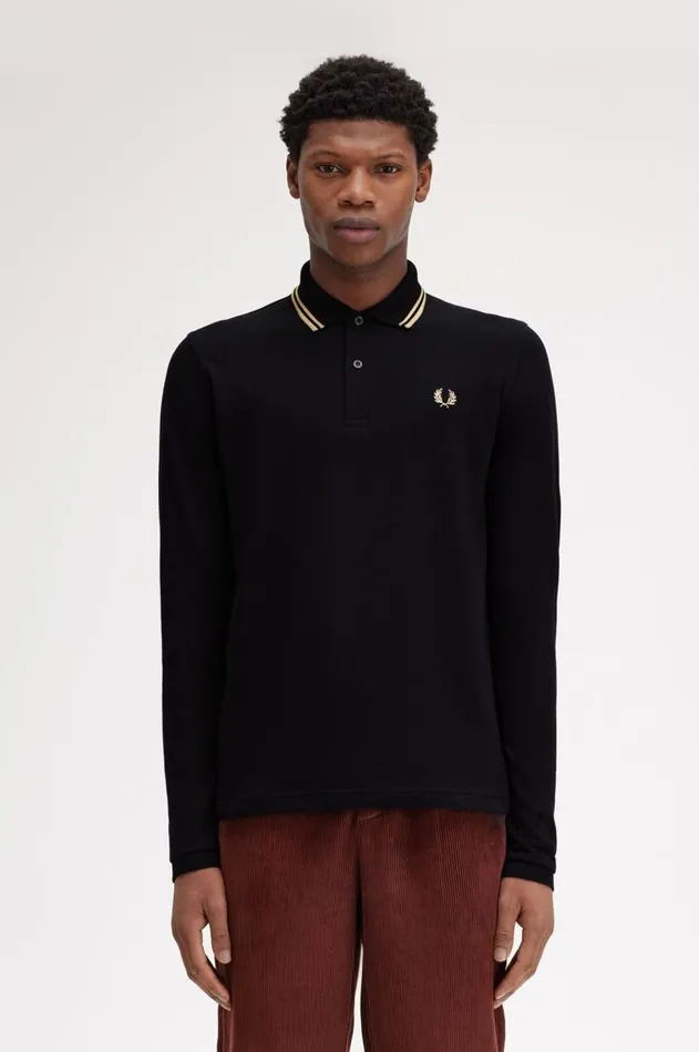 Men Polo Shirts Fred Perry M1212 Blackchampagnechampagne