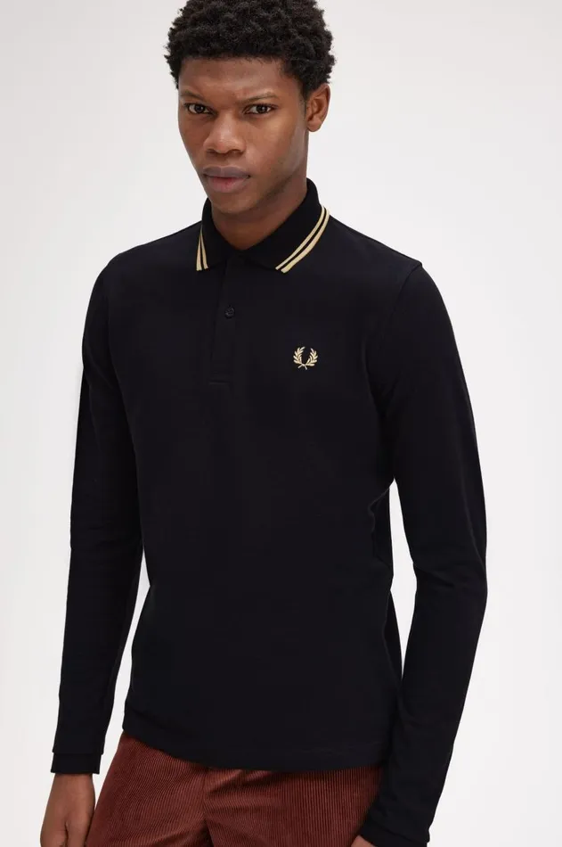 Men Polo Shirts Fred Perry M1212 Blackchampagnechampagne