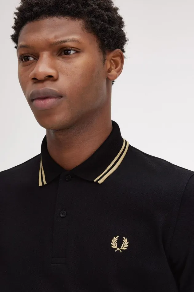 Men Polo Shirts Fred Perry M1212 Blackchampagnechampagne
