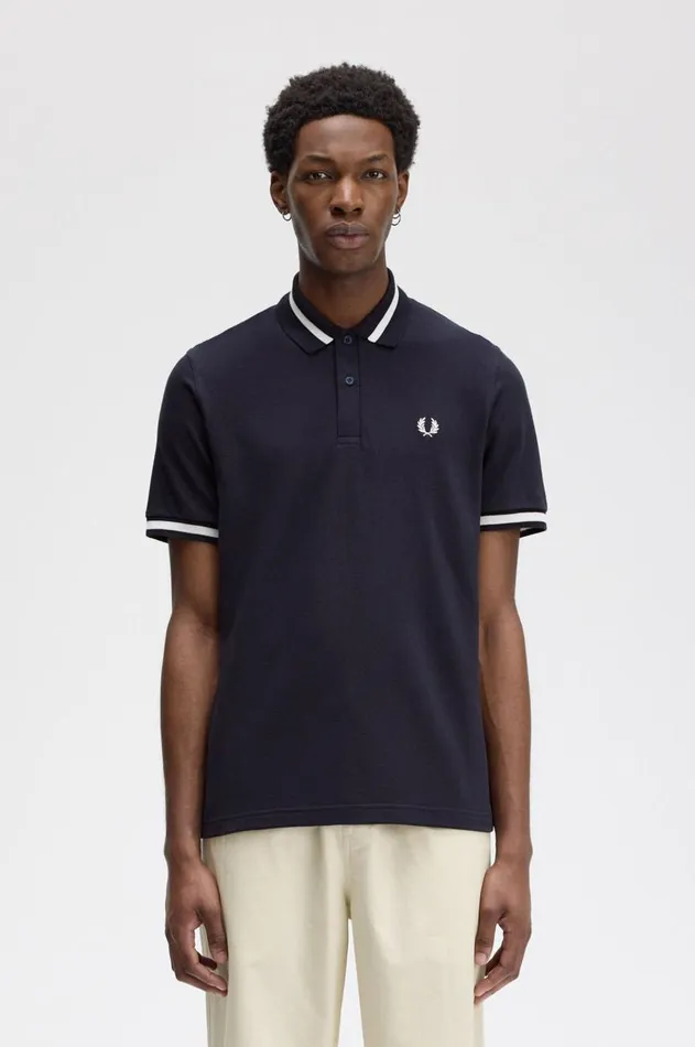 Men Polo Shirts Fred Perry M2 Navysnow White