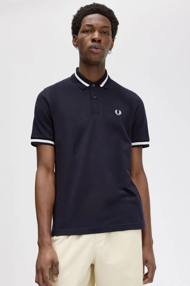 Men Polo Shirts Fred Perry M2 Navysnow White
