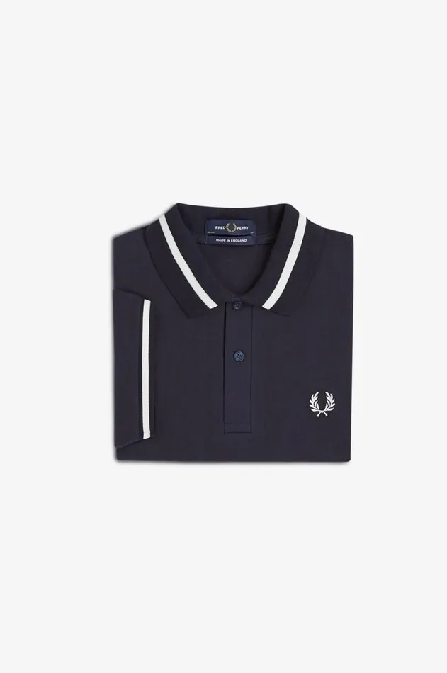 Men Polo Shirts Fred Perry M2 Navysnow White