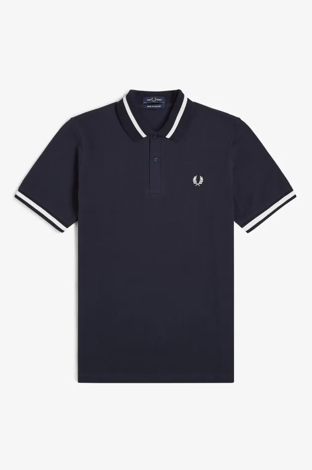 Men Polo Shirts Fred Perry M2 Navysnow White