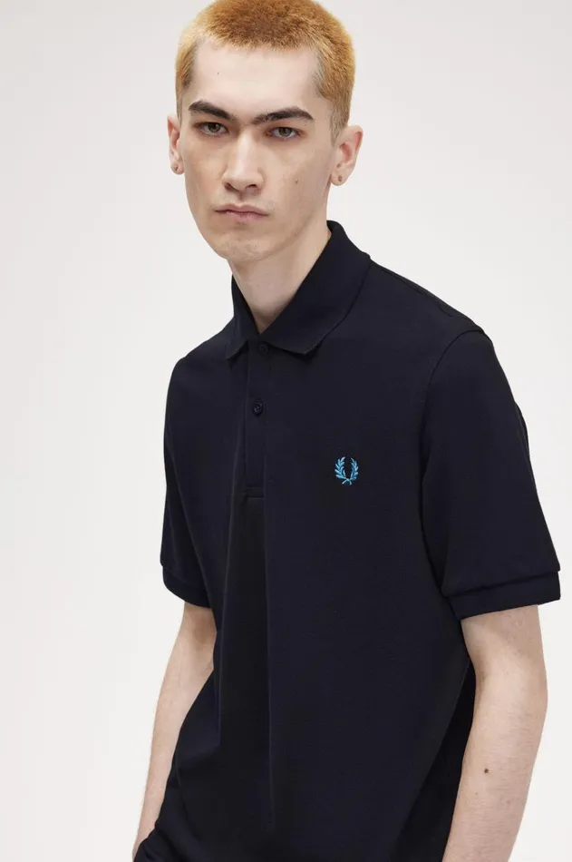 Men Polo Shirts Fred Perry M3 Blackrunaway Bay Ocean