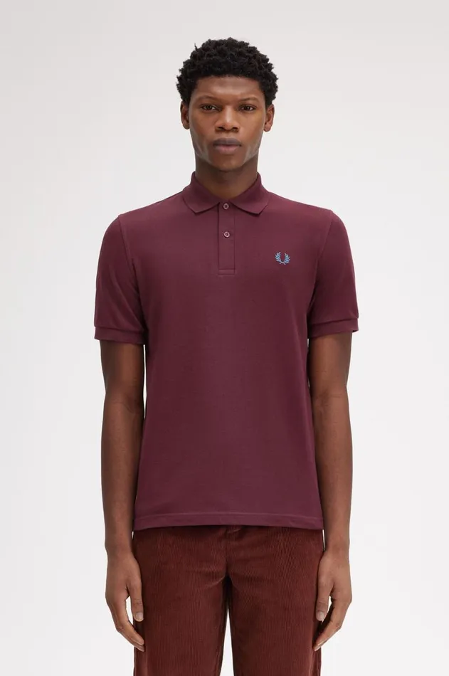 Men Polo Shirts Fred Perry M3 Oxbloodrunaway Bay Ocean