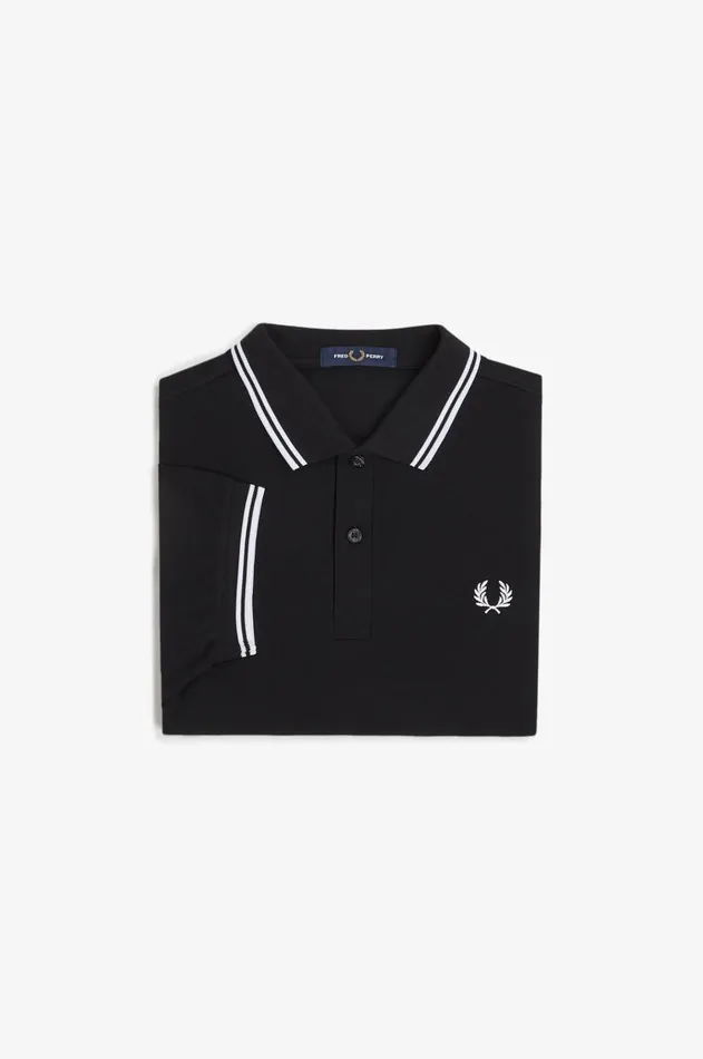 Men Polo Shirts Fred Perry M3600 Blackwhitewhite