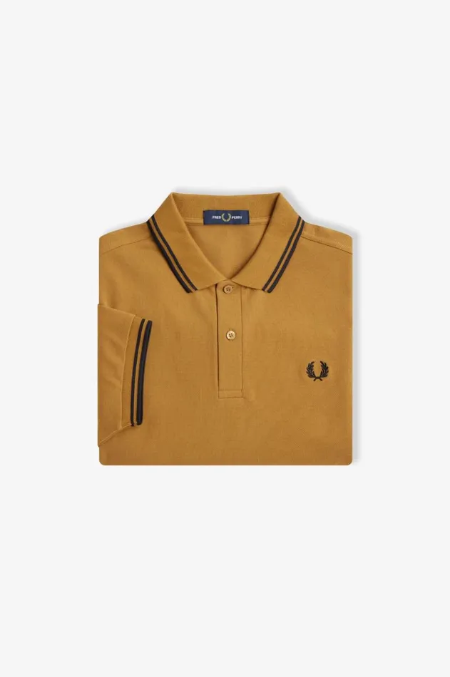 Men Polo Shirts Fred Perry M3600 Dark Caramelblackblack