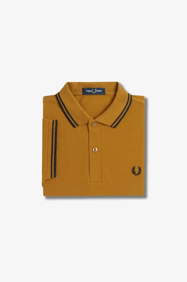 Men Polo Shirts Fred Perry M3600 Dark Caramelblackblack