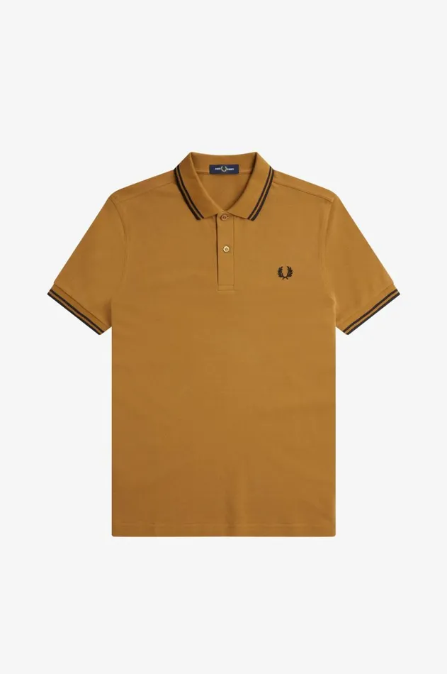 Men Polo Shirts Fred Perry M3600 Dark Caramelblackblack