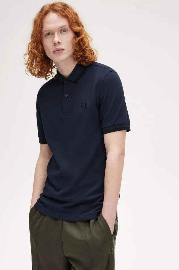 Men Polo Shirts Fred Perry M3600 Dark Carbonblackblack