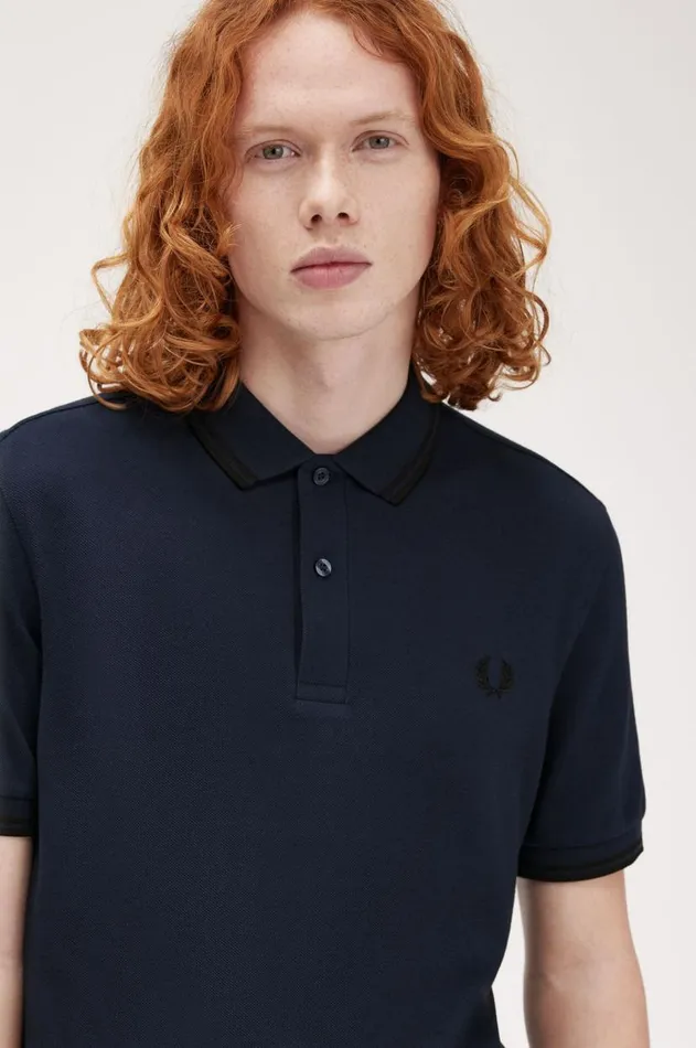 Men Polo Shirts Fred Perry M3600 Dark Carbonblackblack