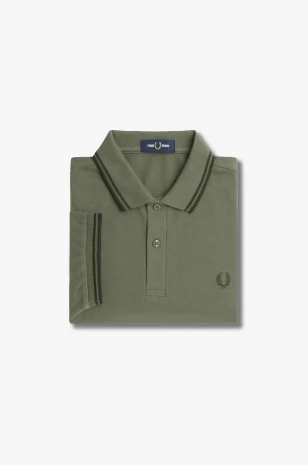 Men Polo Shirts Fred Perry M3600 Laurel Wreath Greennight Greennight Green