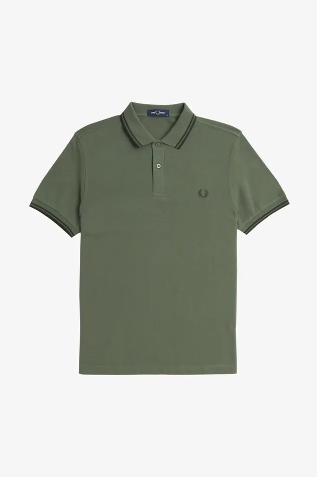 Men Polo Shirts Fred Perry M3600 Laurel Wreath Greennight Greennight Green