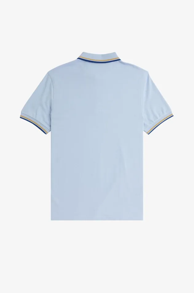 Men Polo Shirts Fred Perry M3600 Light Smokehoneycombshaded Cobalt