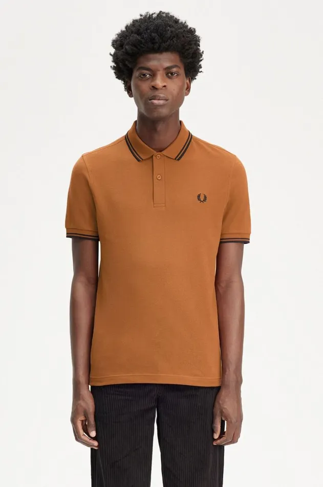 Men Polo Shirts Fred Perry M3600 Marmaladeblackblack