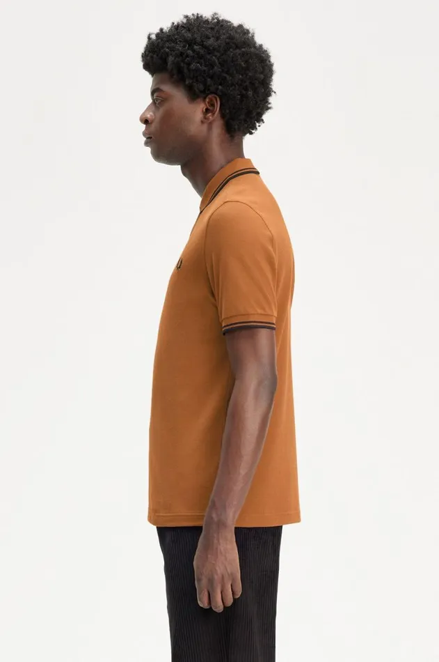 Men Polo Shirts Fred Perry M3600 Marmaladeblackblack