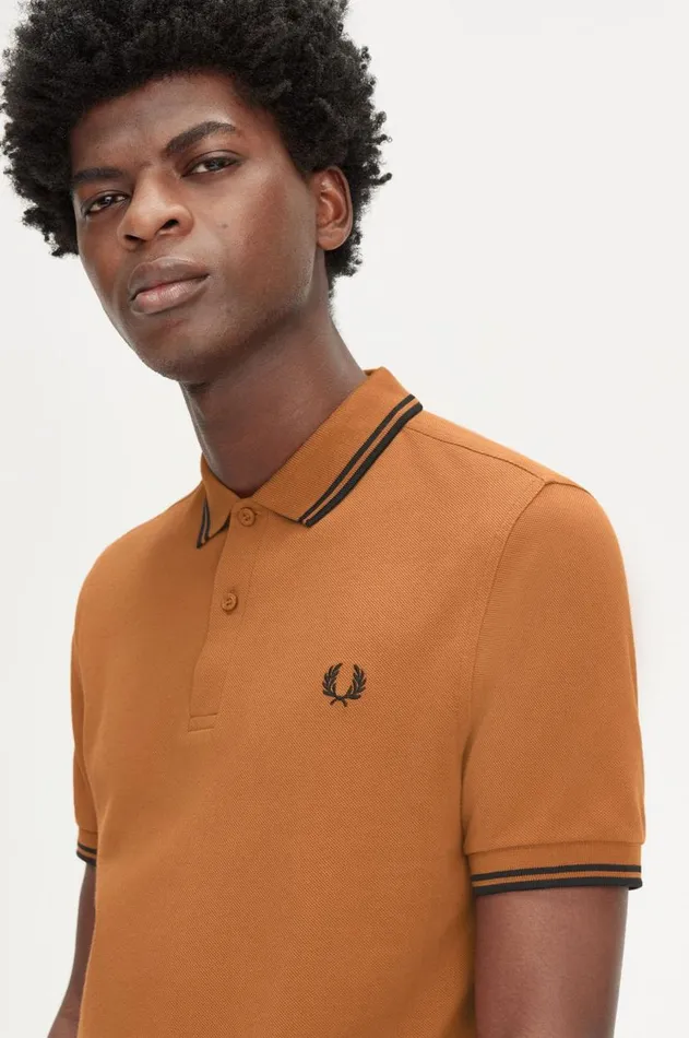Men Polo Shirts Fred Perry M3600 Marmaladeblackblack