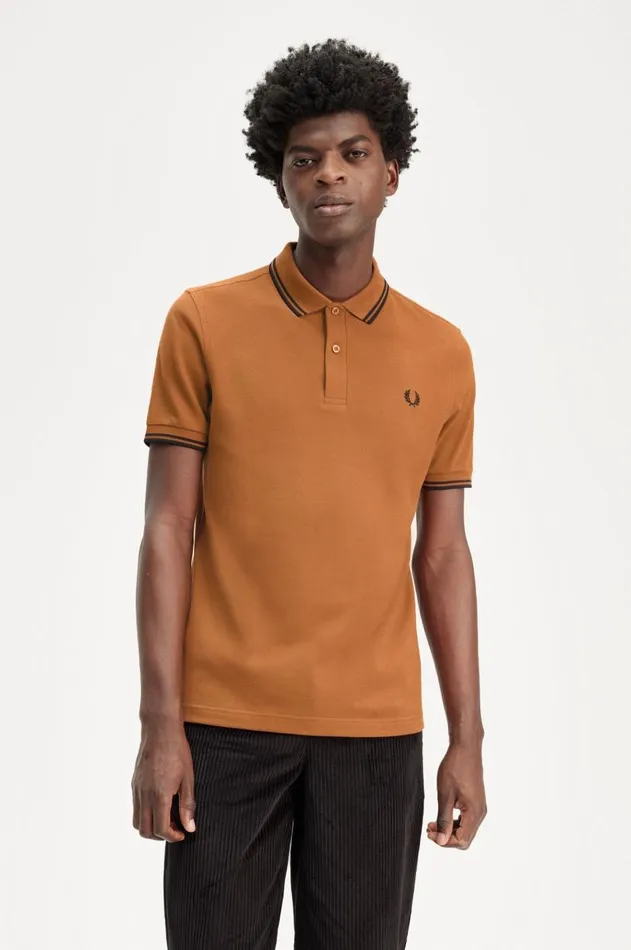 Men Polo Shirts Fred Perry M3600 Marmaladeblackblack