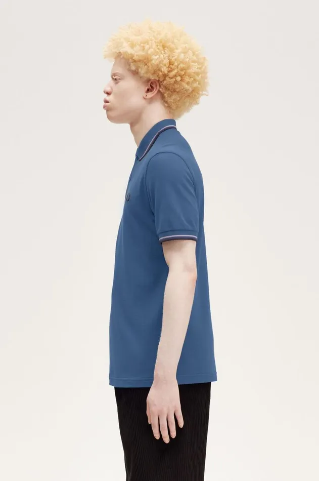 Men Polo Shirts Fred Perry M3600 Midnight Blueultra Violetnavy