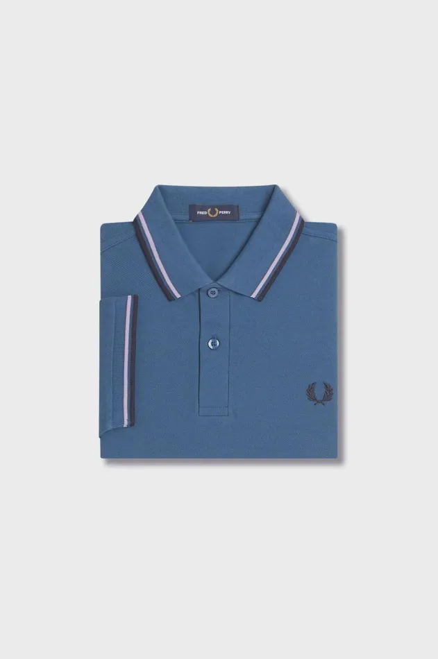 Men Polo Shirts Fred Perry M3600 Midnight Blueultra Violetnavy