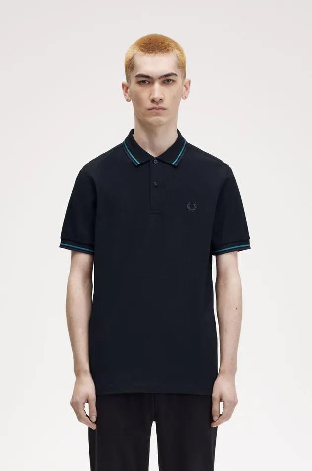 Men Polo Shirts Fred Perry M3600 Navyoceandark Carbon