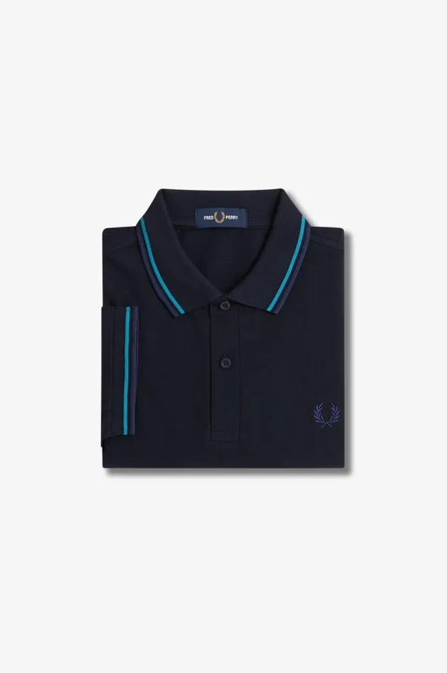 Men Polo Shirts Fred Perry M3600 Navyoceandark Carbon
