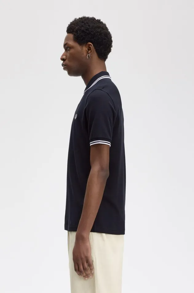 Men Polo Shirts Fred Perry M3600 Navywhitewhite