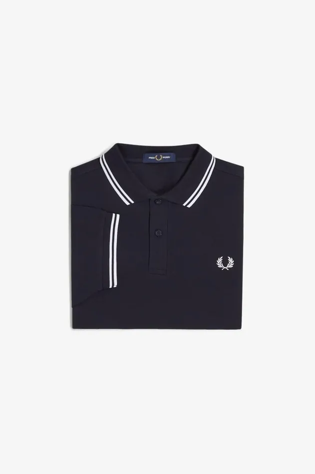 Men Polo Shirts Fred Perry M3600 Navywhitewhite